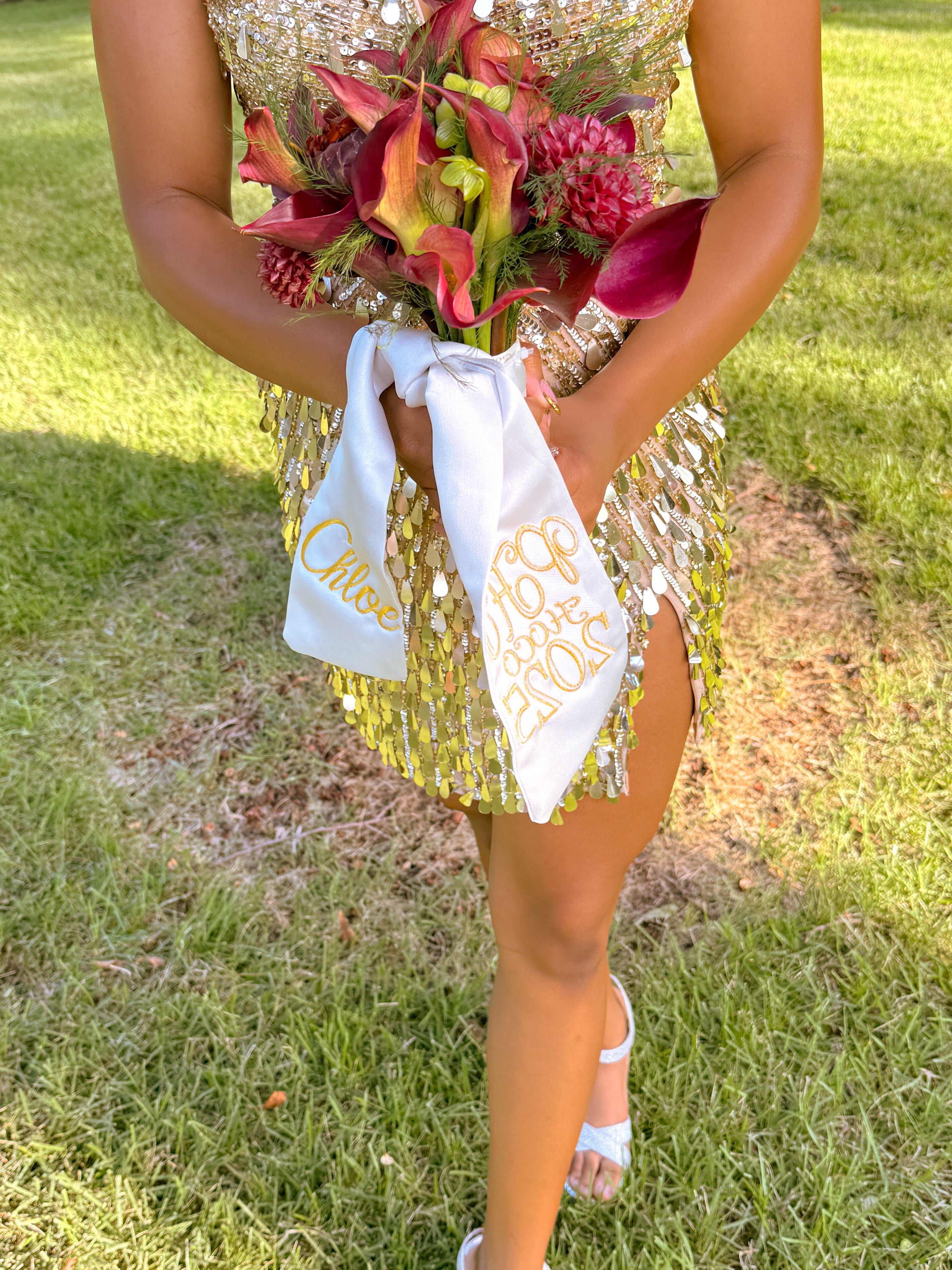 Custom Monogrammed Bouquet Sash